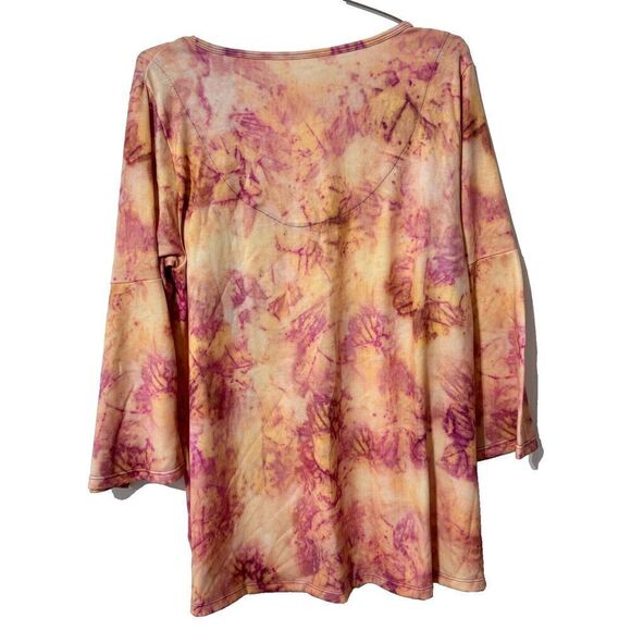 Soft Surroundings Harbor Trace Sublimation Tunic Top Tie Dye Bell Sleeve Large - Picture 2 of 5
